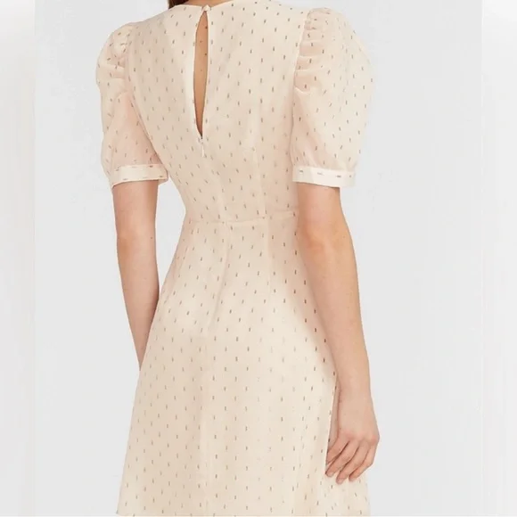Express - Metallic Clip Dot Puff Sleeve Dress - Size XXS - Picture 3 of 12